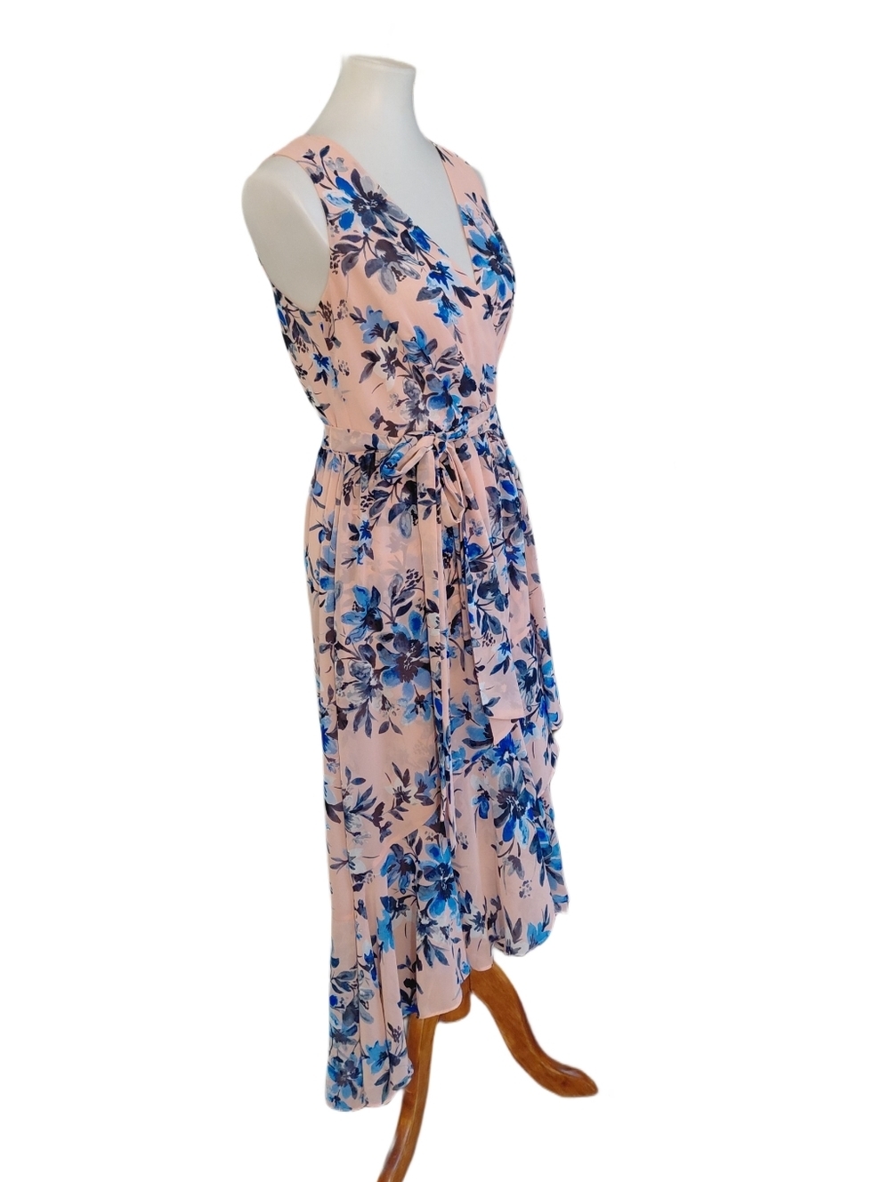Eliza J Pink Floral High-Low Dress Size 6 Ruffled Pink Summer Dress